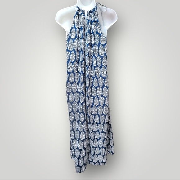 Toko Maxi Dress with Leaf Pattern Blue/White - Picture 13 of 16